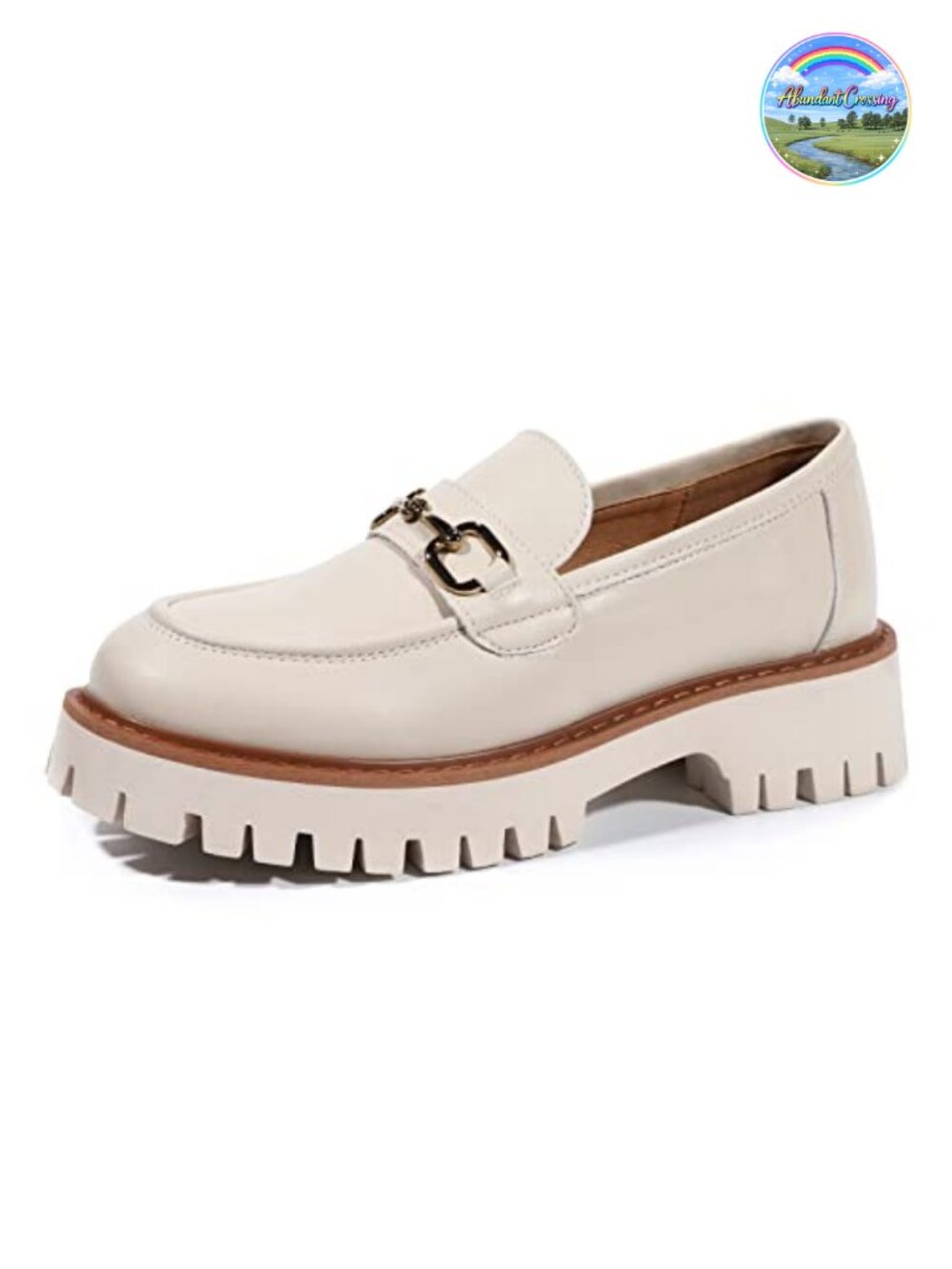 Platform Loafers Women Chunky Heel Lug Sole Slip Ons PU Leather Round Toe